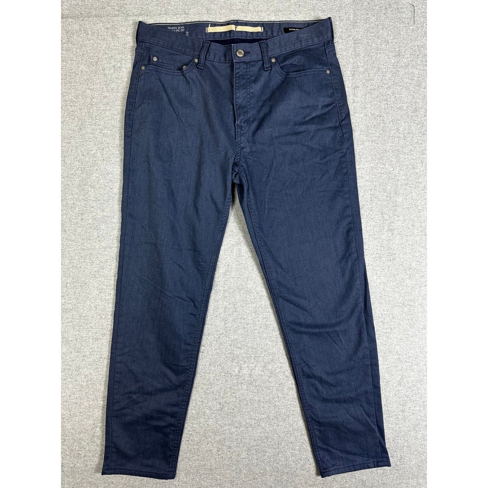 Banana Republic Travel Jean Mens 33x30 Blue Heather Athletic Fit Commuter Pants